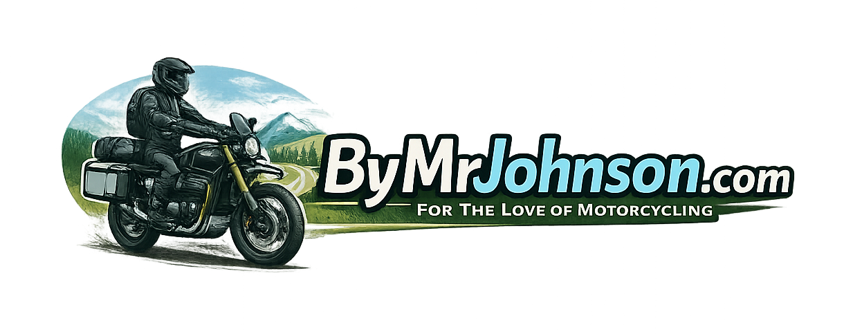 motorcycle riding website logo bymrjohnson.com