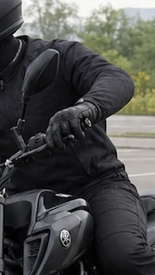 Rider using clutch friction zone for low speed control