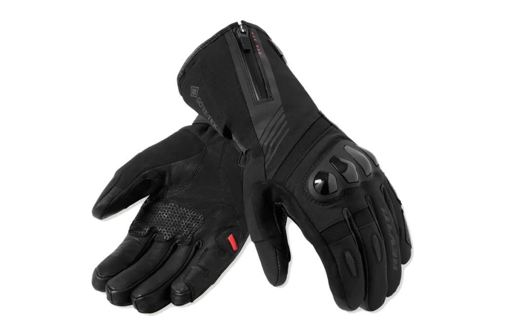 REVIT Taurus 2 GTX black winter motorcycle glove with insulated long cuff and hard knuckle protection