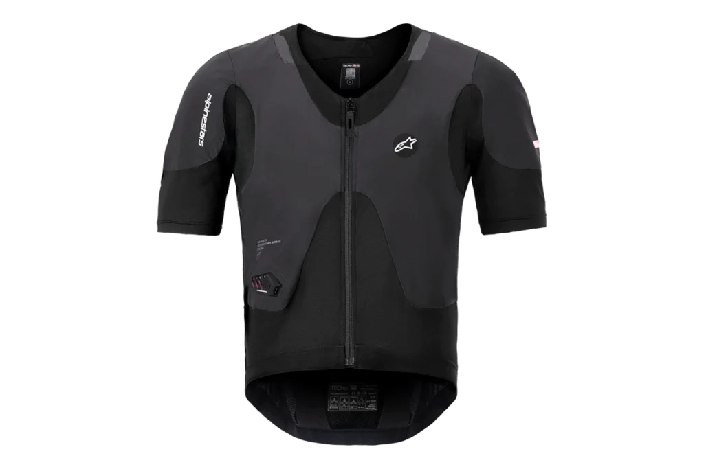 Alpinestars Tech-Air 5 Plasma black electronic motorcycle airbag vest with short sleeves and front zipper	