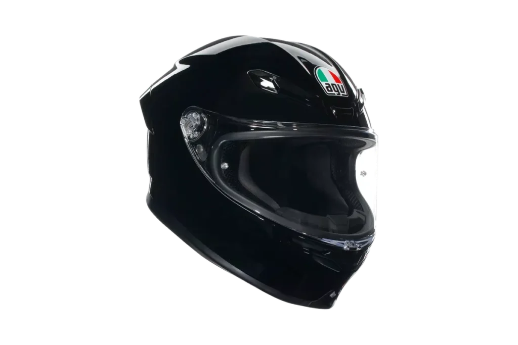 Black AGV K6 S lightweight road full-face motorcycle helmet with compact aerodynamic shell