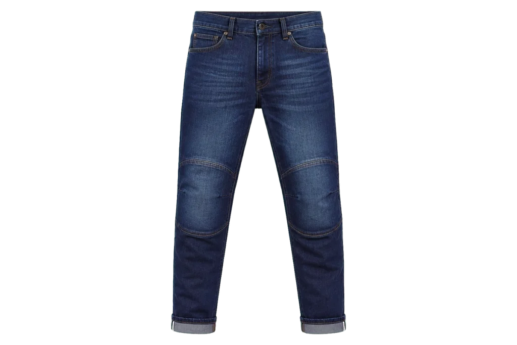 REVIT Micah TF dark blue tapered AAA motorcycle jeans with Cordura denim and reflective turn-up hems
