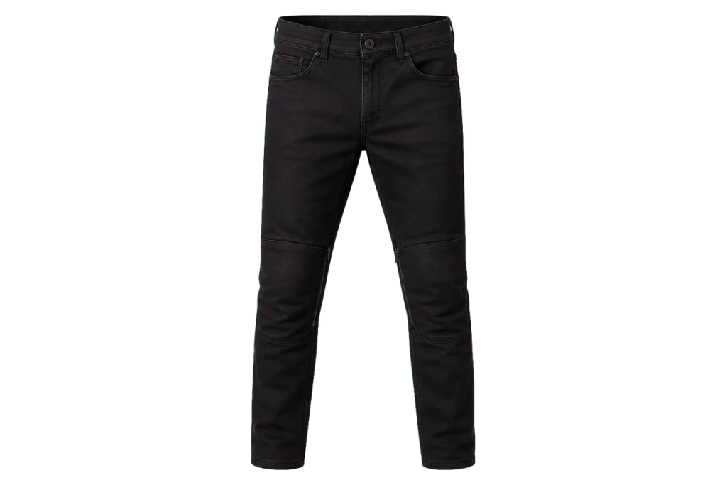 Knox Shield MK2 black single-layer AAA motorcycle jeans with tapered fit and external knee armor access zips