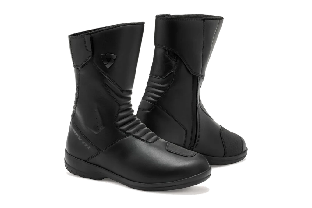 REVIT Odyssey H2O Ladies black waterproof touring motorcycle boots with streamlined tall ladies fit and side zipper